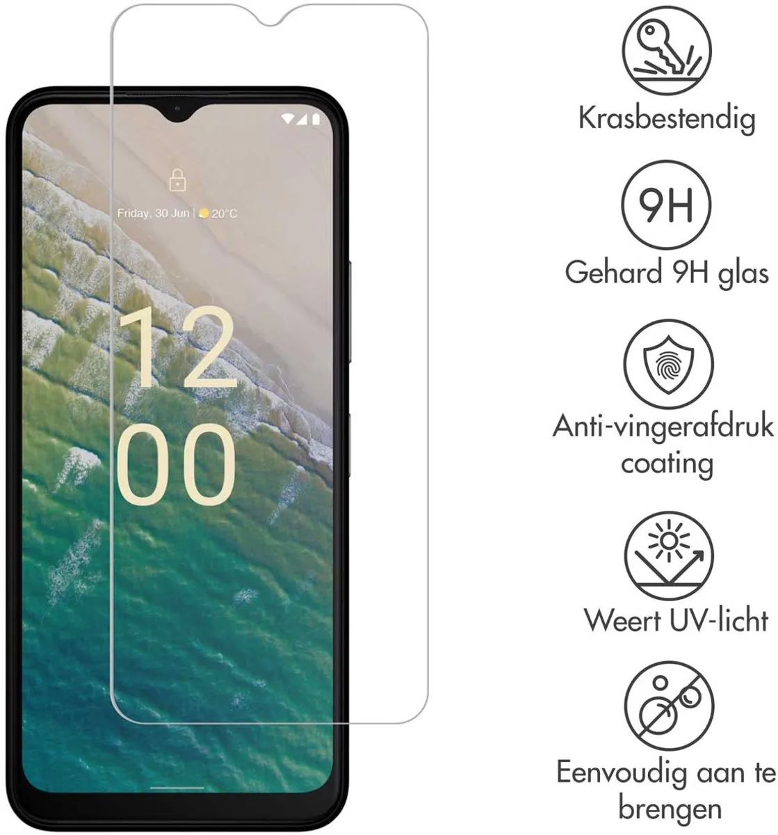 Selencia Screenprotector Nokia C32 - Gehard Glas
