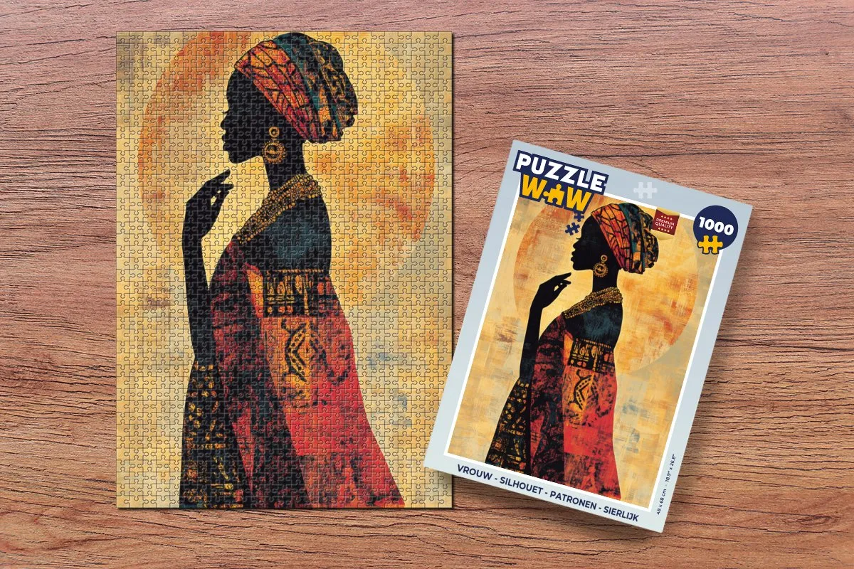 PuzzleWow Silhouet Legpuzzel 1000 Stuks - Vrouw Sierlijk