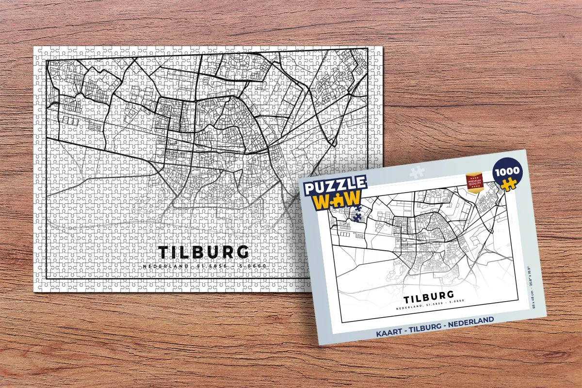 PuzzleWow Legpuzzel Tilburg Nederland 1000 Stuks - Multicolor