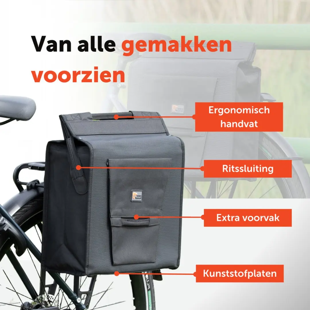 New Looxs Basic Daily Shopper Enkele Fietstas 24L - Zwart - afbeelding 6 van 6