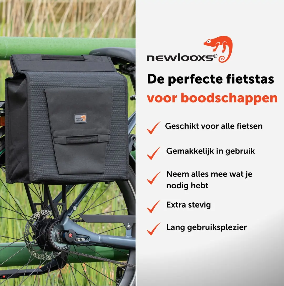 New Looxs Basic Daily Shopper Enkele Fietstas 24L - Zwart - afbeelding 2 van 6