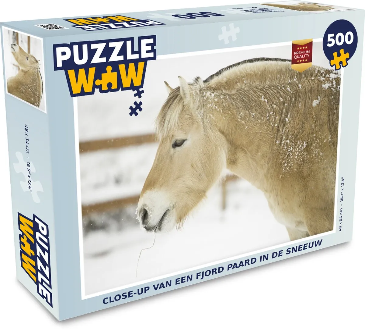 PuzzleWow Fjordpaard Legpuzzel 500 Stuks - Multicolor