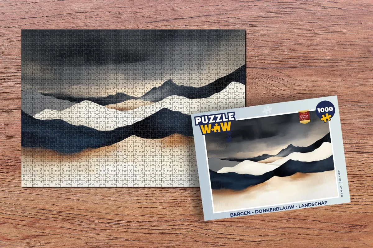 PuzzleWow Bergen Puzzel 1000 Stuks - Donkerblauw