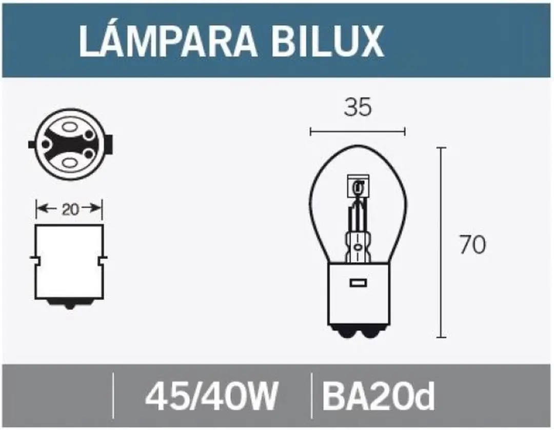 tecnium autolamp 12v 45/40w ba20d / per stuk nieuw