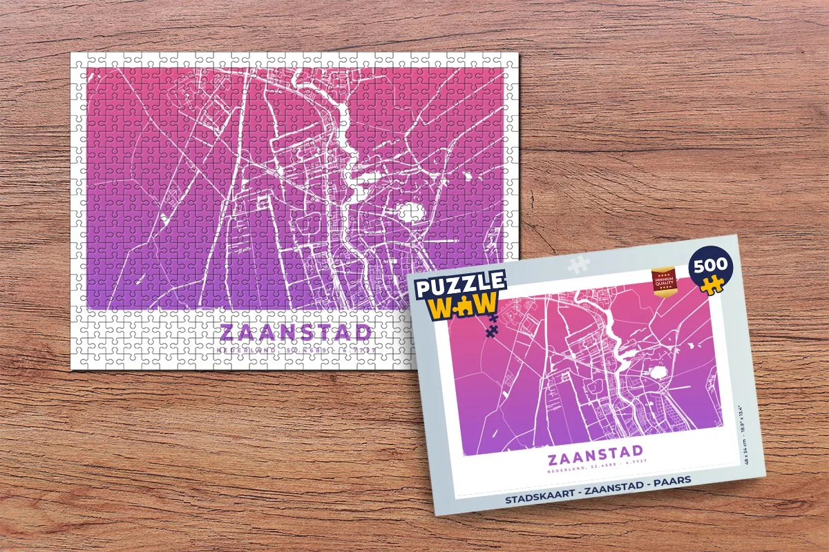 PuzzleWow Zaanstad Legpuzzel 500 Stuks - Paars