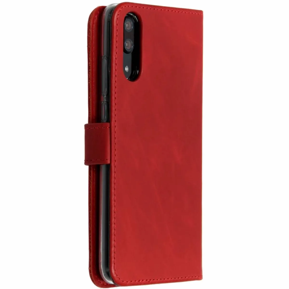 Selencia Hoesje Huawei P20 - Rood Leder - 3 Pasjes