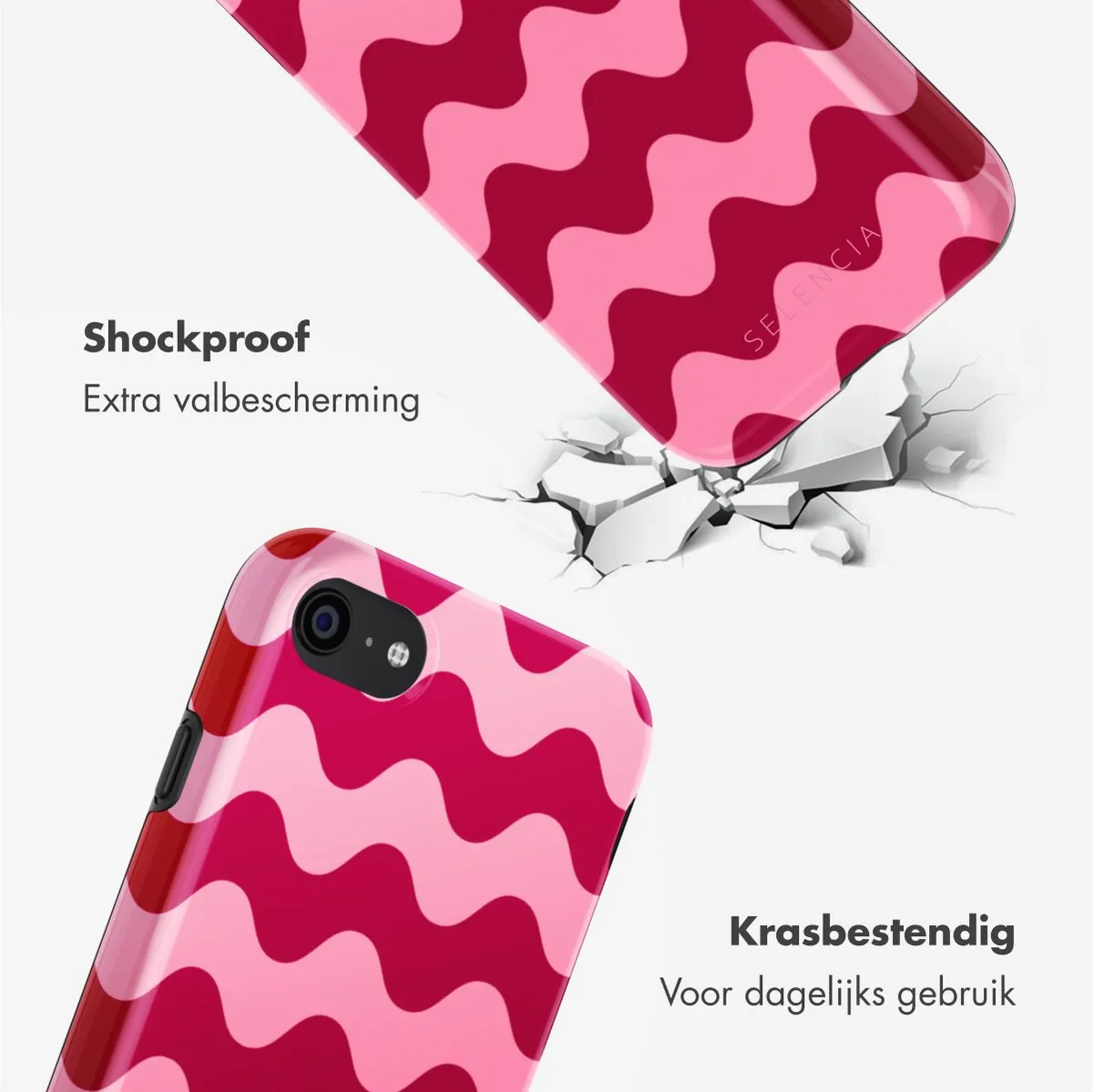 Selencia Hoesje iPhone SE/8/7/6s/6 - Wave Vibes Lipstick