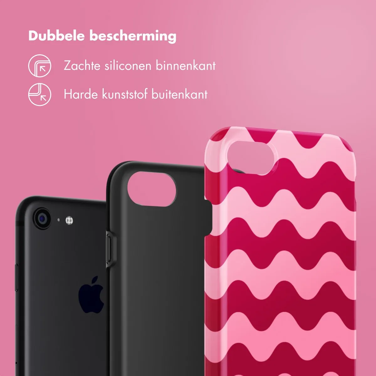 Selencia Hoesje iPhone SE/8/7/6s/6 - Wave Vibes Lipstick