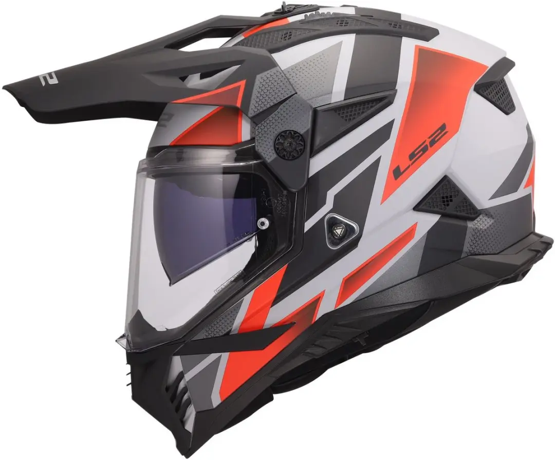 LS2 Pioneer II Block MX702 Helm - Grijs/Rood - Maat S