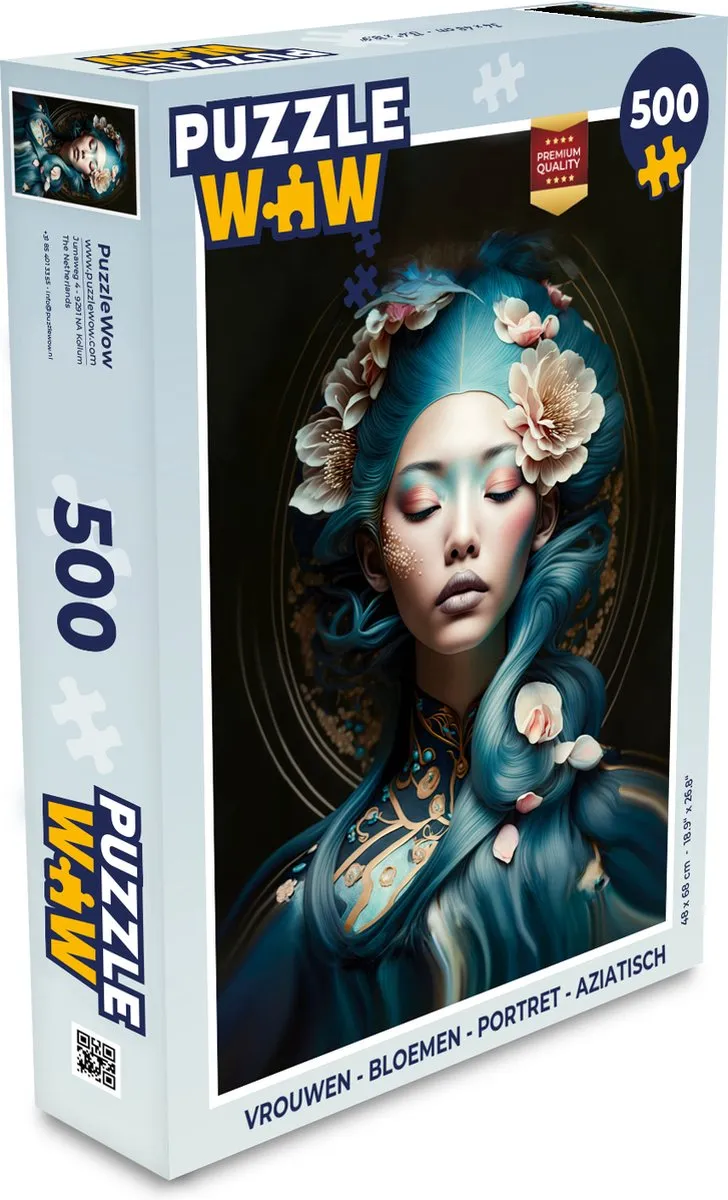 PuzzleWow Legpuzzel Bloemen Portret Aziatisch 500 Stuks