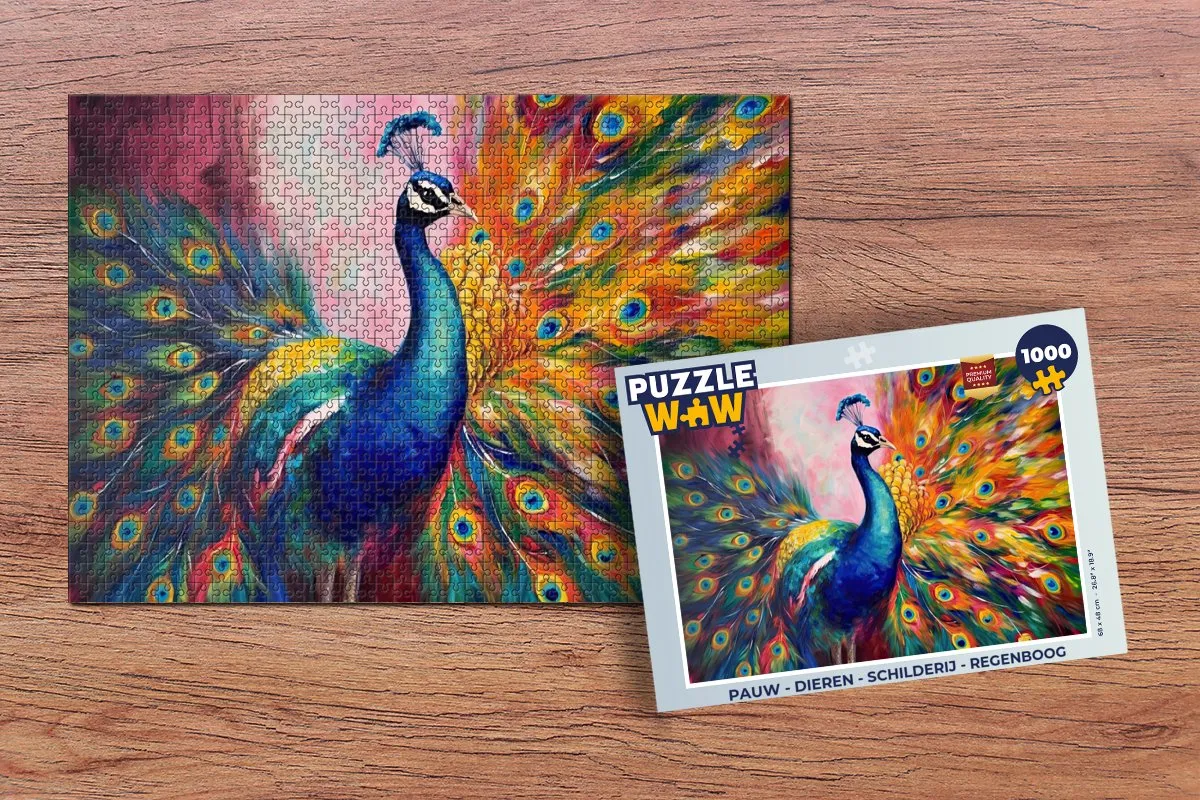 PuzzleWow Dieren Regenboog Legpuzzel 1000 Stuks - Multicolor