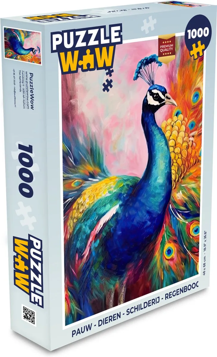PuzzleWow Dieren Regenboog Legpuzzel 1000 Stuks