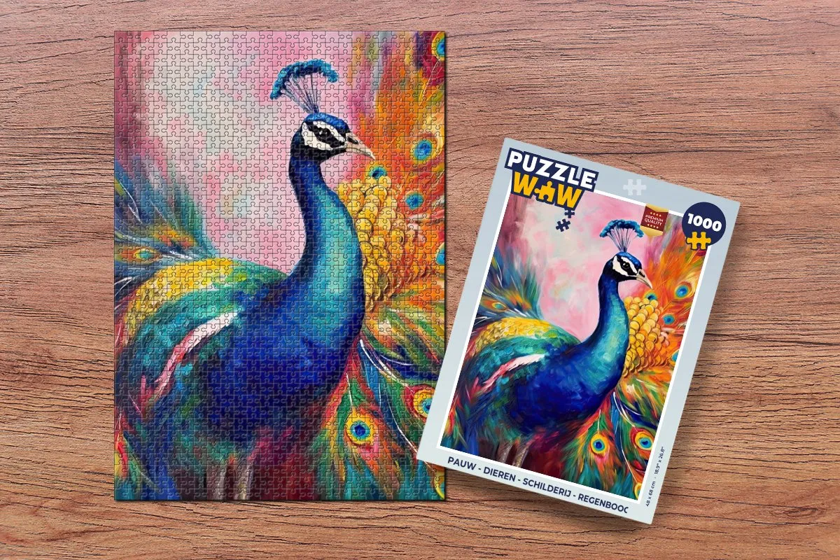 PuzzleWow Dieren Regenboog Legpuzzel 1000 Stuks - Multicolor