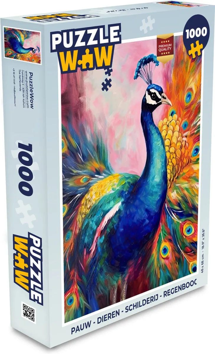 PuzzleWow Dieren Regenboog Legpuzzel 1000 Stuks - Multicolor
