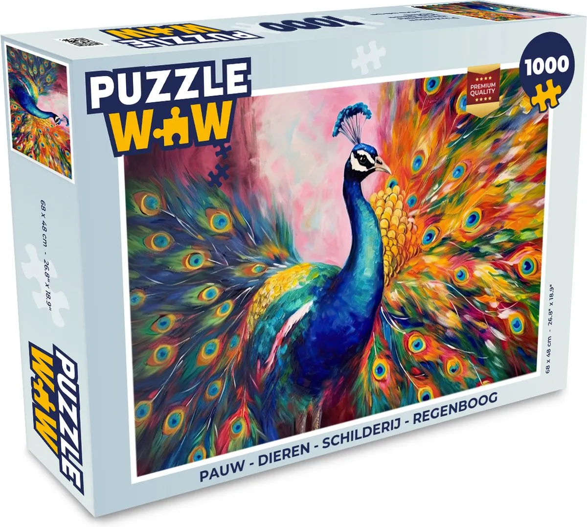 PuzzleWow Dieren Regenboog Legpuzzel 1000 Stuks - Multicolor
