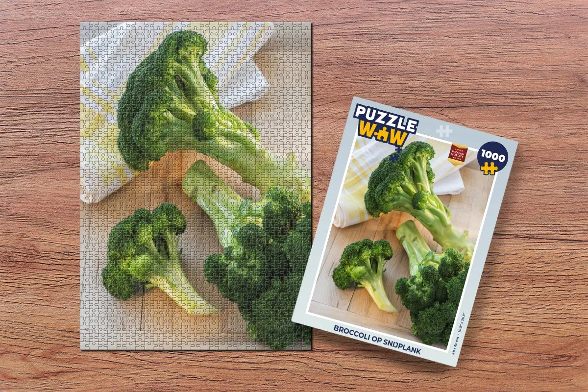 PuzzleWow Broccoli op Snijplank Legpuzzel 1000 Stuks - Multicolor