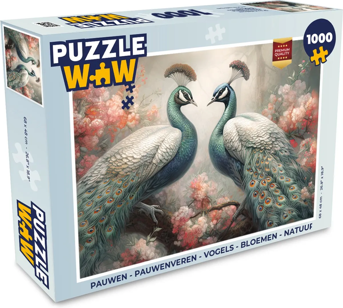 PuzzleWow Pauwenveren Legpuzzel 1000 Stuks - Multicolor