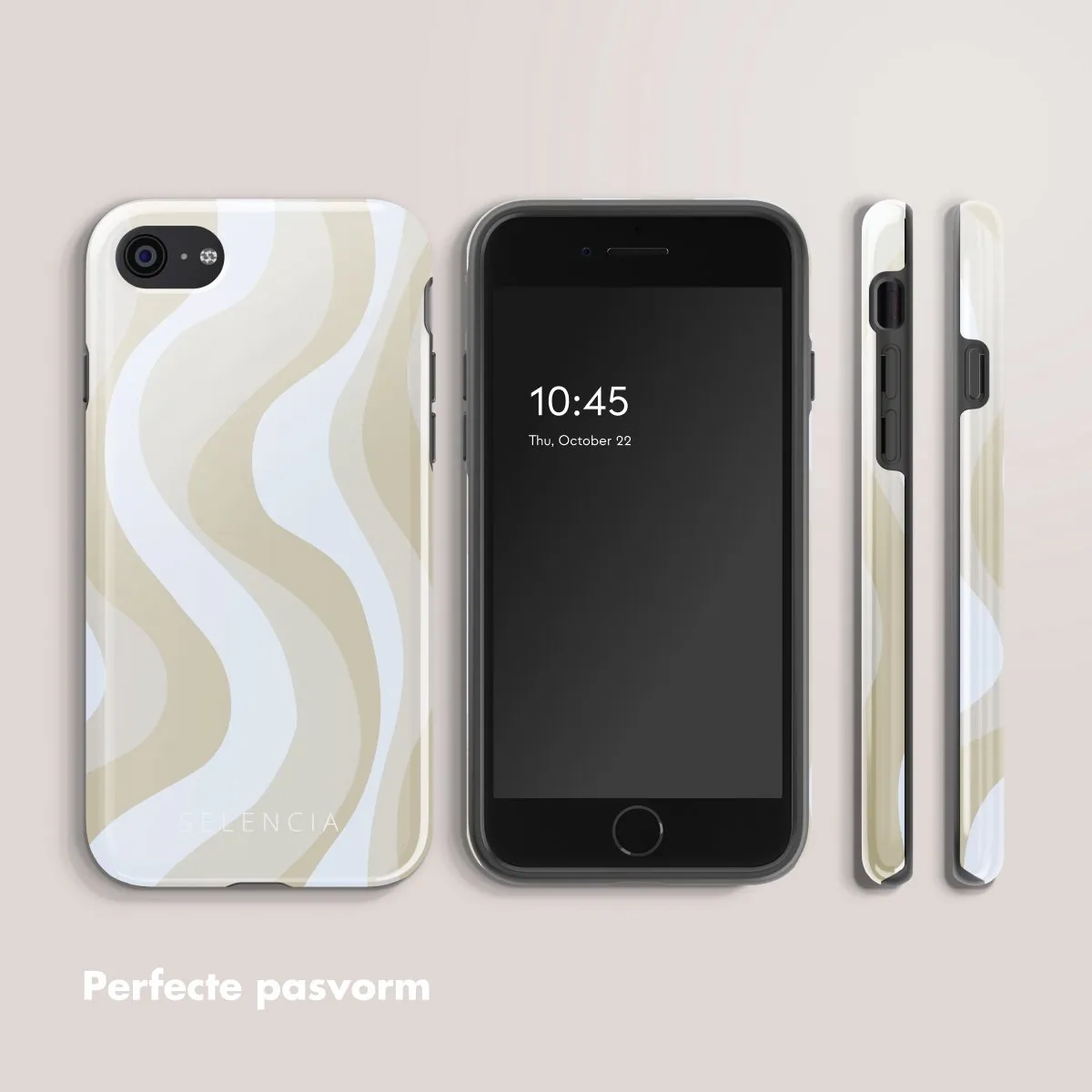 Selencia Hoesje iPhone SE/8/7/6s/6 - Desert Waves Beige
