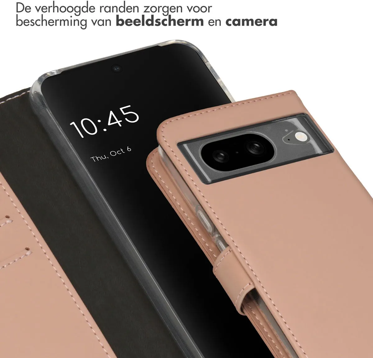 Selencia Bookcase Hoesje Google Pixel 8 - 3 Pasjes - Lichtroze