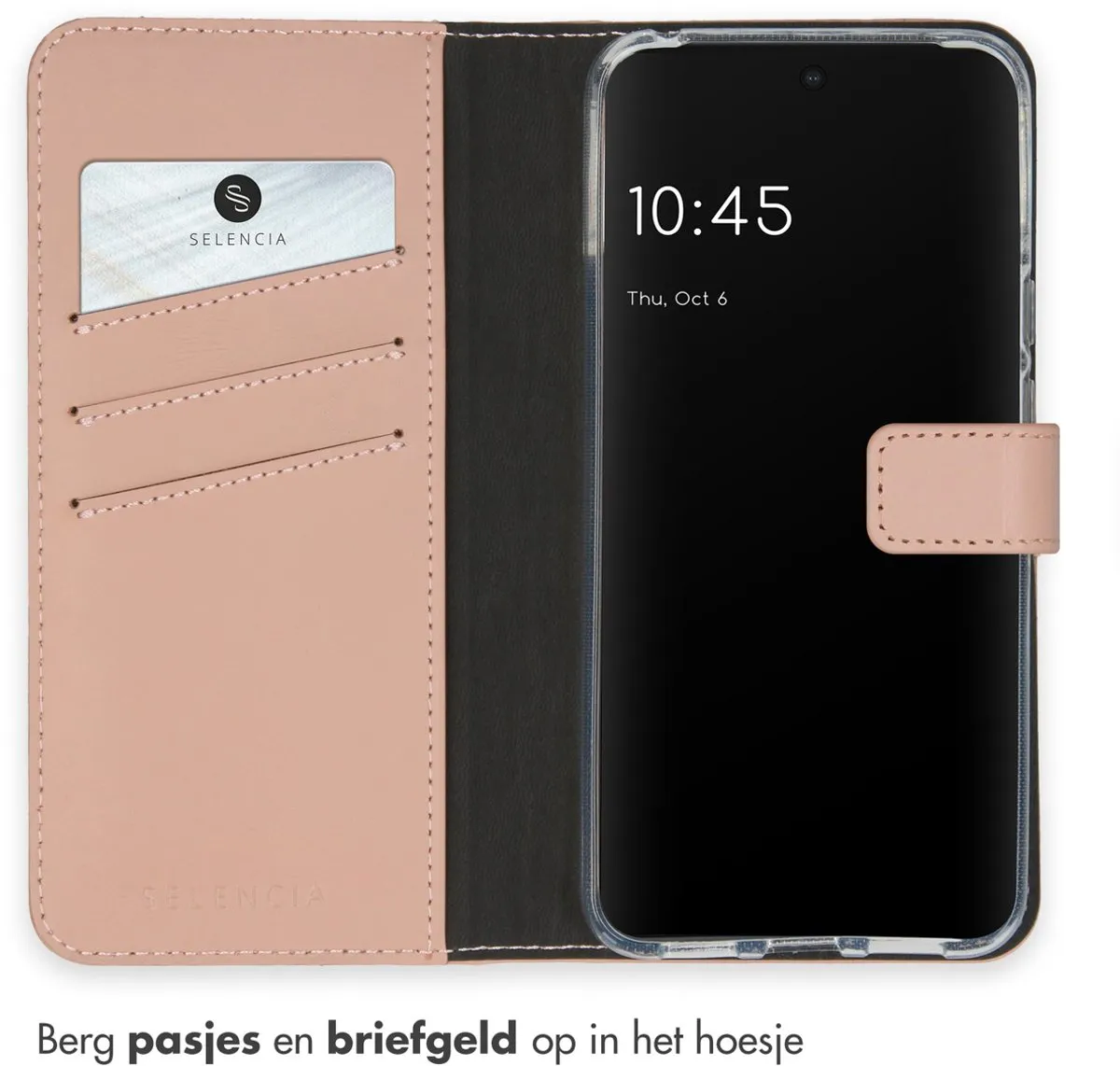 Selencia Bookcase Hoesje Google Pixel 8 - 3 Pasjes - Lichtroze