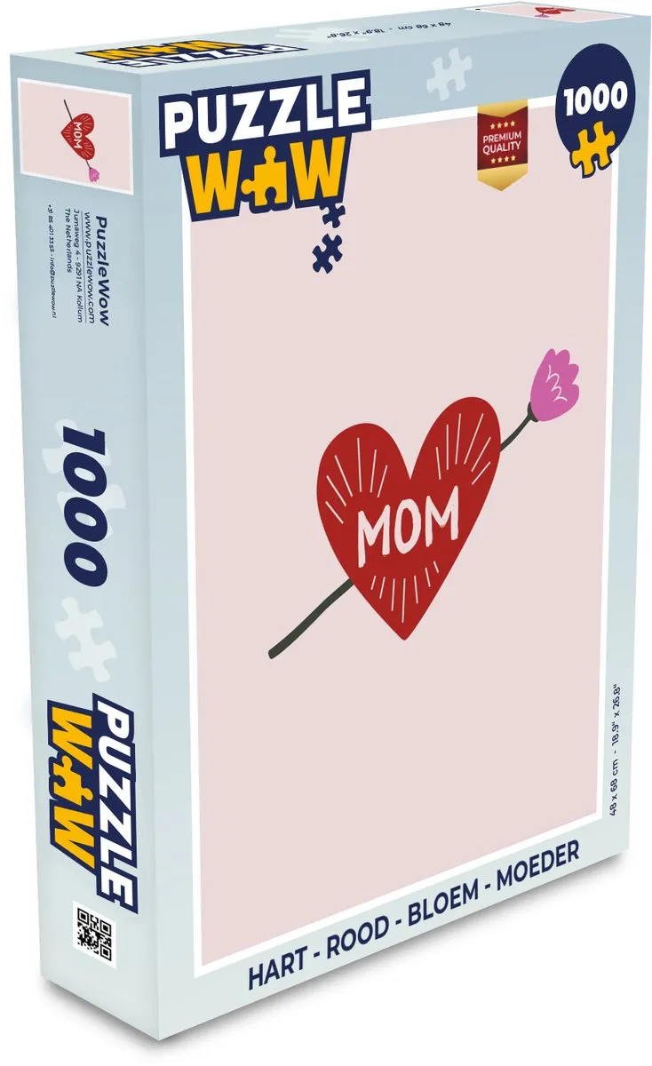 PuzzleWow Hart Bloem Legpuzzel 1000 Stuks