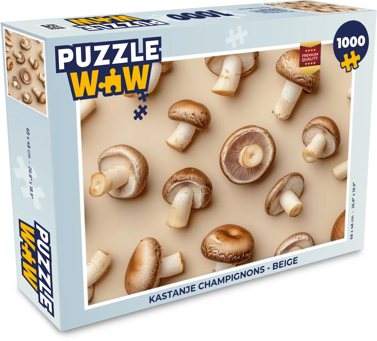 PuzzleWow Legpuzzel 1000 Stuks - Kastanje/Beige
