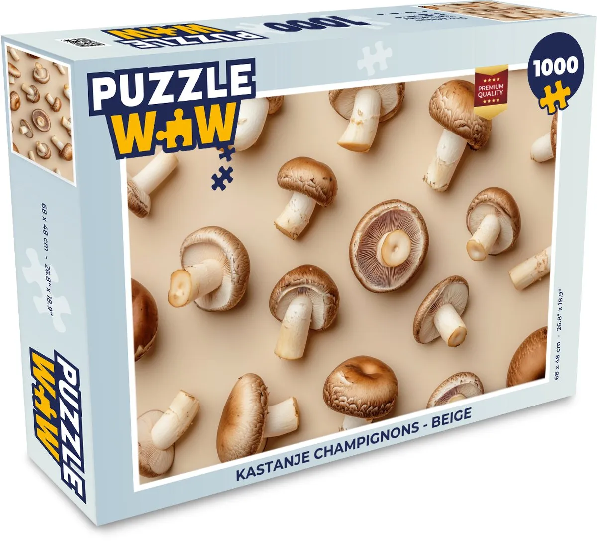 PuzzleWow Legpuzzel 1000 Stuks - Kastanje/Beige