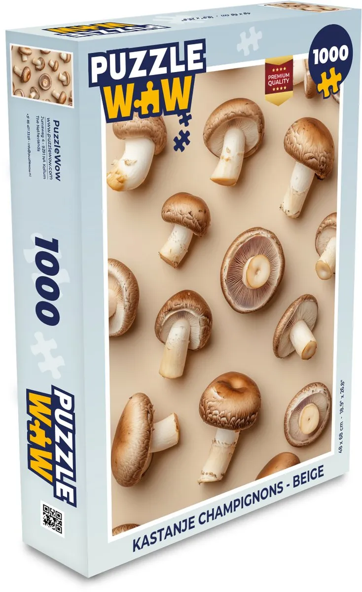 PuzzleWow Legpuzzel 1000 Stuks - Kastanje/Beige