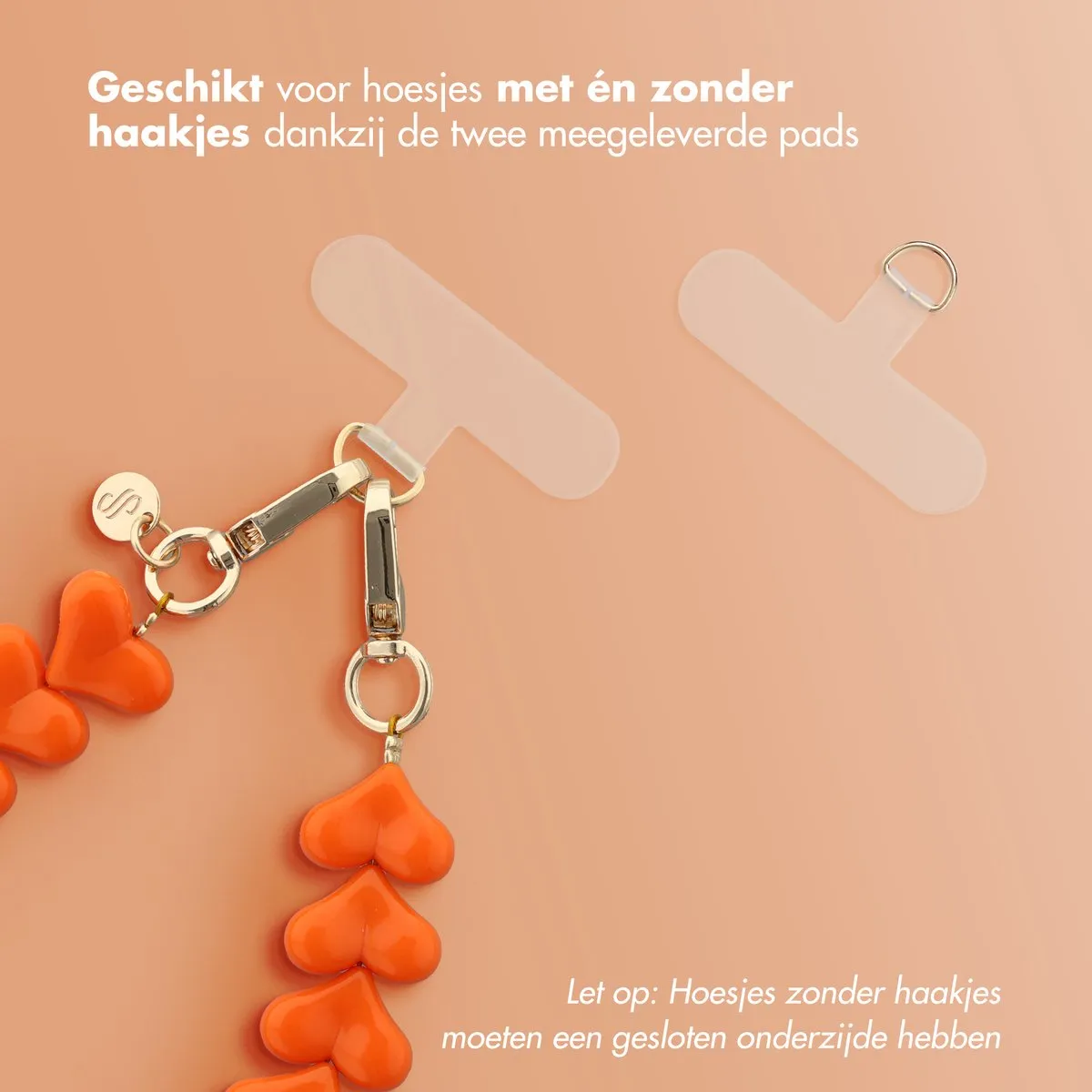 Selencia Universeel Lova Hartjes Telefoonkoord - Oranje