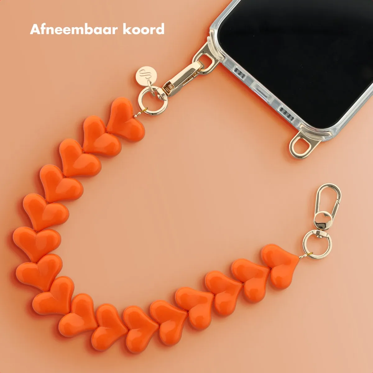 Selencia Universeel Lova Hartjes Telefoonkoord - Oranje