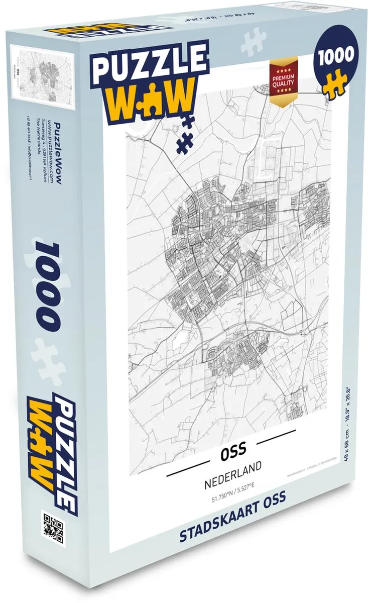 PuzzleWow Stadskaart Oss Legpuzzel 1000 Stuks