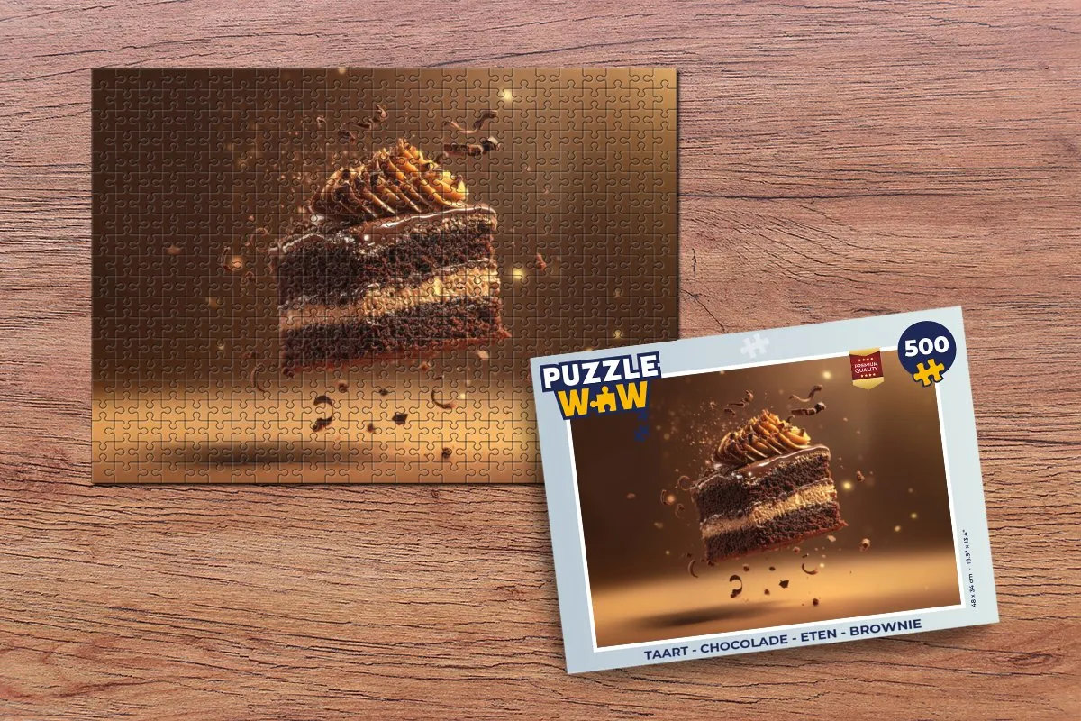 PuzzleWow Taart Chocolade Legpuzzel 500 Stuks