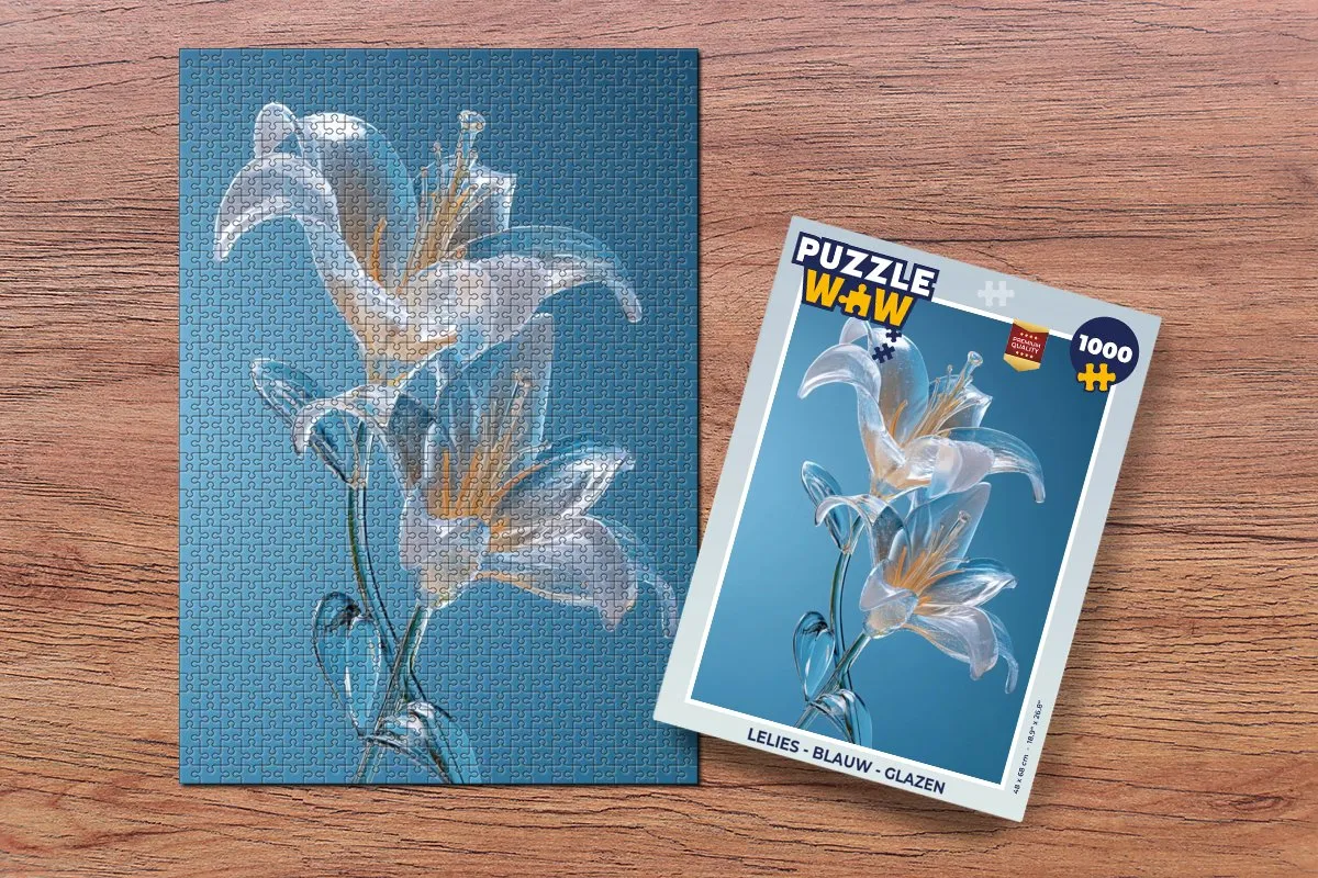 PuzzleWow Lelies Glazen Legpuzzel 1000 Stuks - MPN 8721375315071