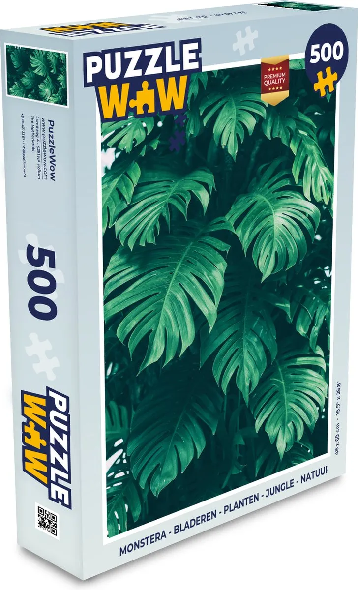 PuzzleWow Monstera Legpuzzel 500 Stuks - Multicolor