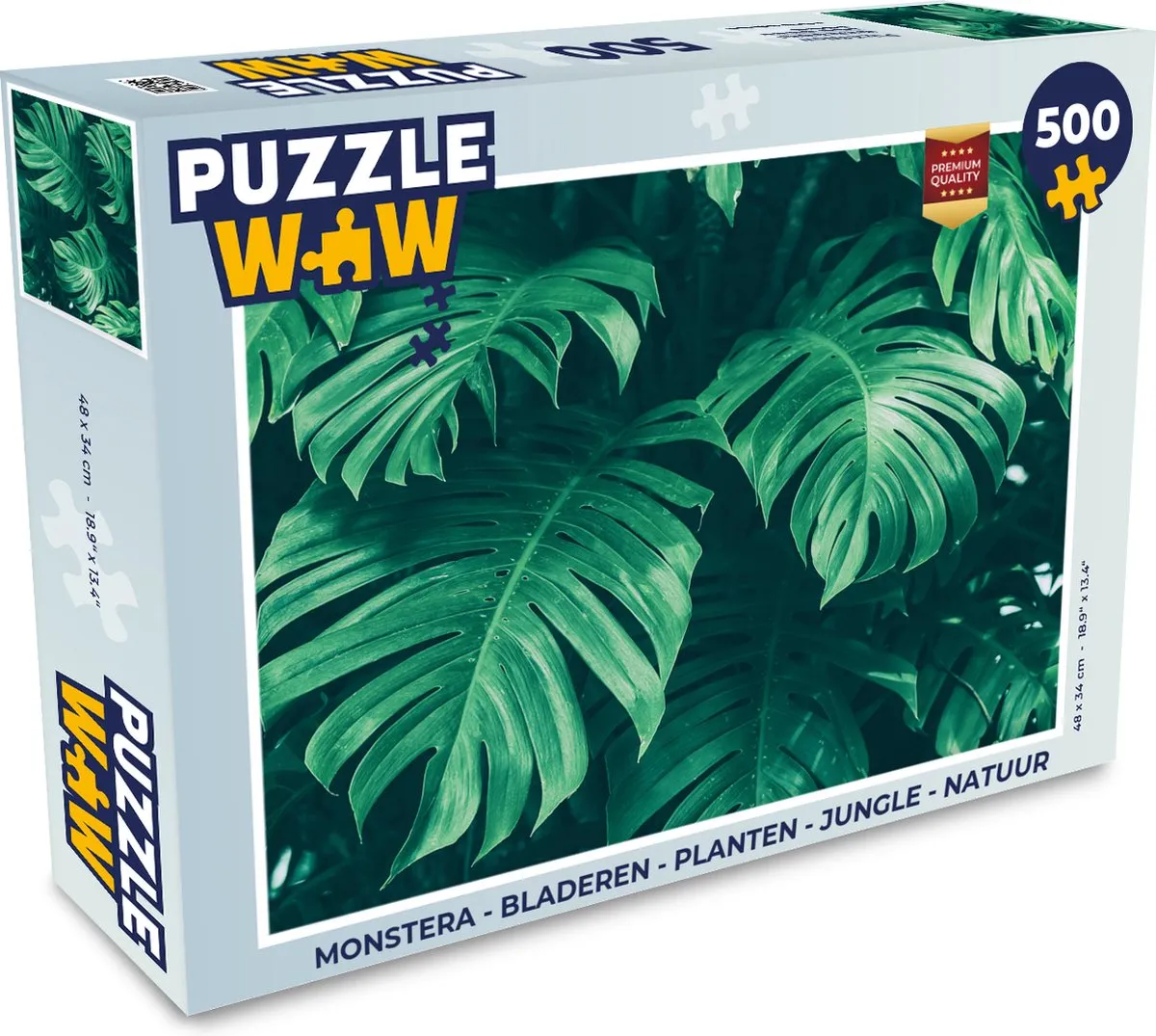 PuzzleWow Monstera Legpuzzel 500 Stuks - Multicolor