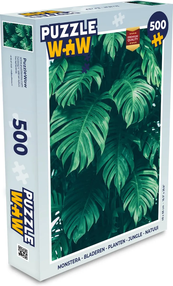 PuzzleWow Monstera Legpuzzel 500 Stuks - Multicolor
