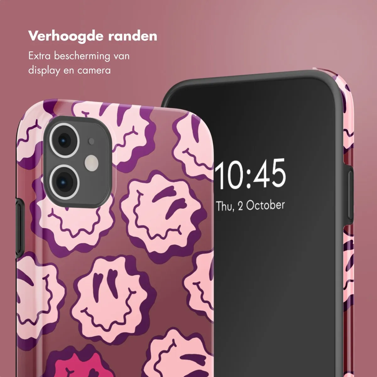 Selencia Hoesje iPhone 11 Wavy Smiley Pink - afbeelding 6 van 6