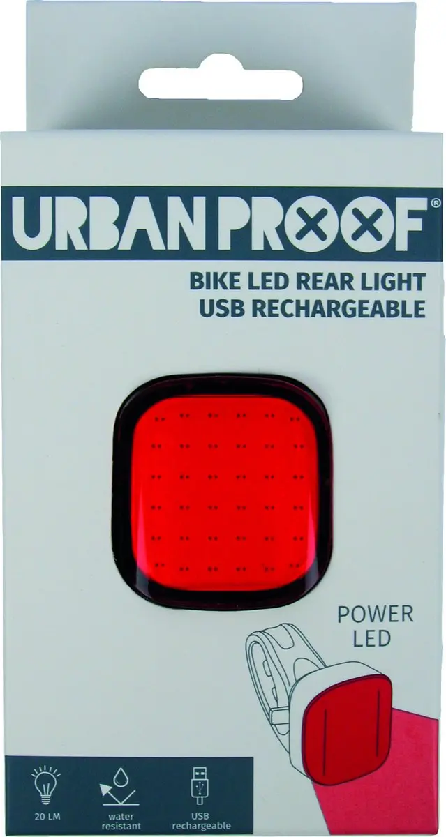 Fiets Achterlicht LED Urban Proof High Power vierkant