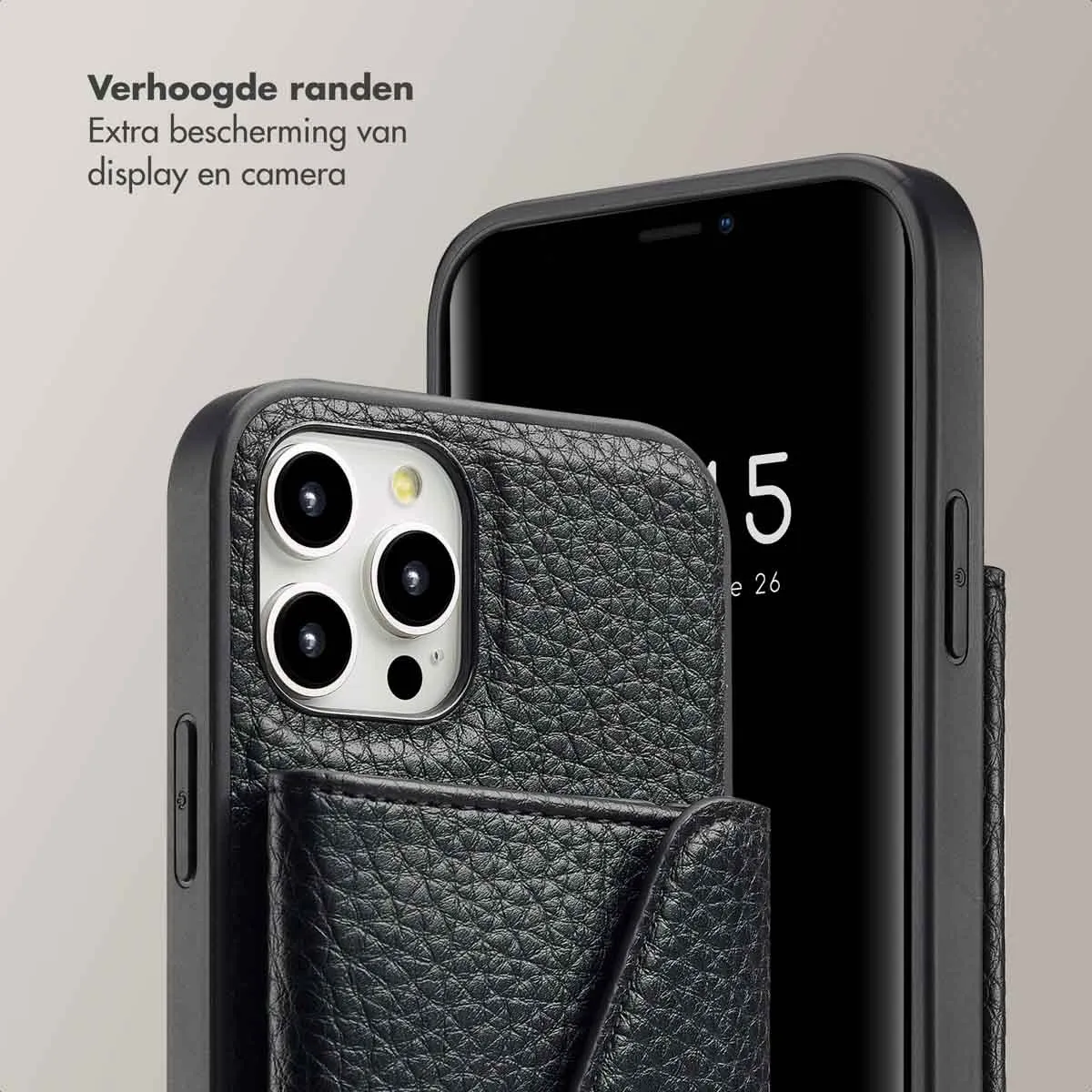 Selencia Hoesje iPhone 12 Pro - Zwart - 3 Pasjes