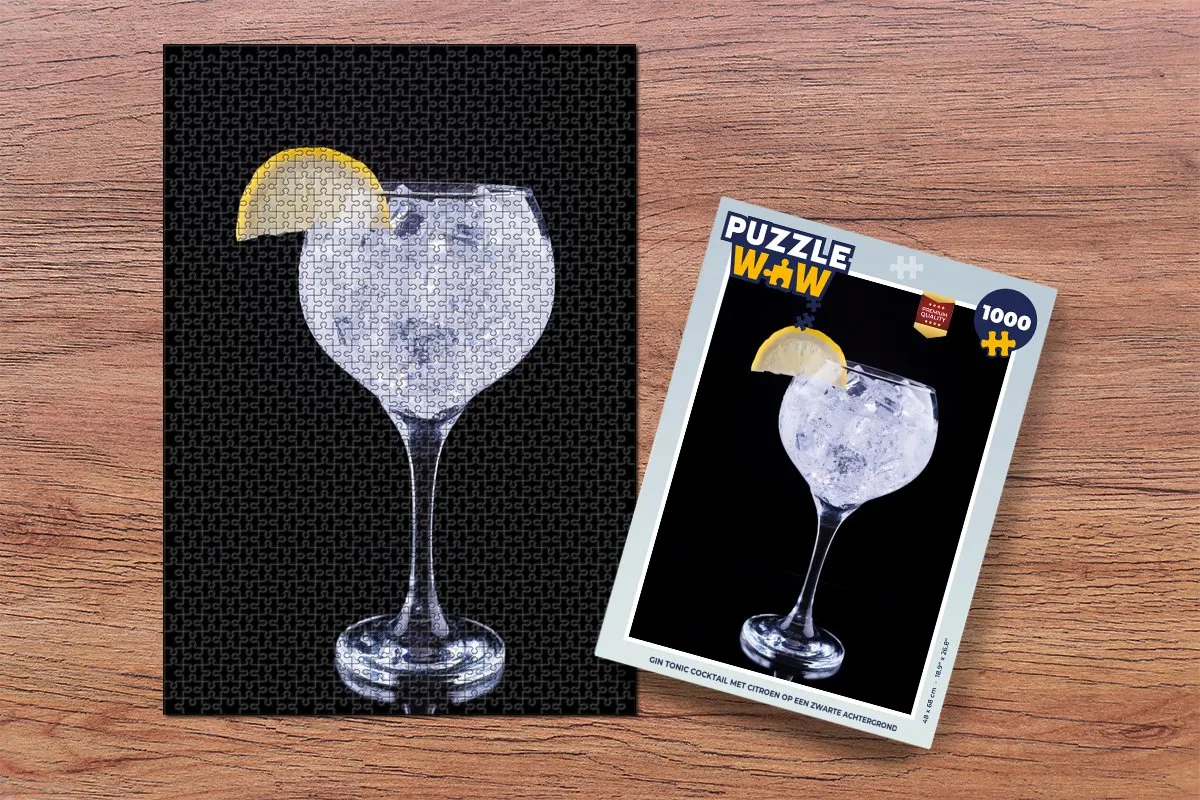 PuzzleWow Legpuzzel 1000 Stuks - Gin Tonic Cocktail Multicolor