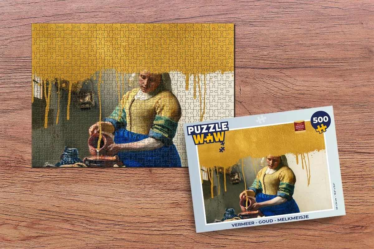 PuzzleWow Vermeer Melkmeisje Legpuzzel 500 Stuks - Multicolor