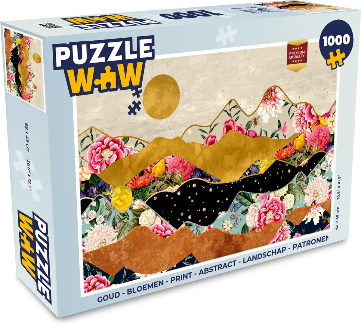 PuzzleWow Bloemen Abstract Landschap Legpuzzel 1000 Stuks - Multicolor