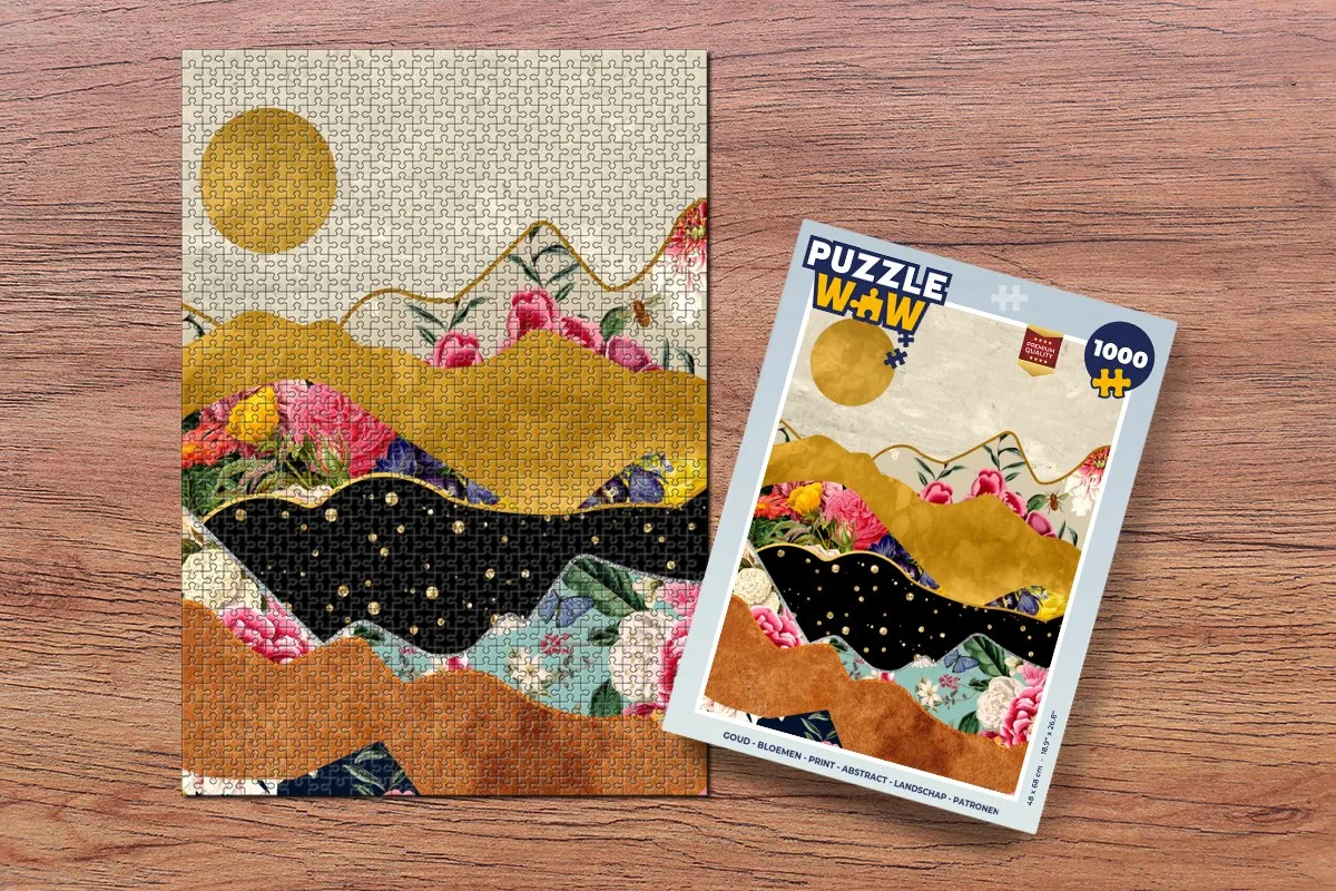 PuzzleWow Bloemen Abstract Landschap Legpuzzel 1000 Stuks - Multicolor