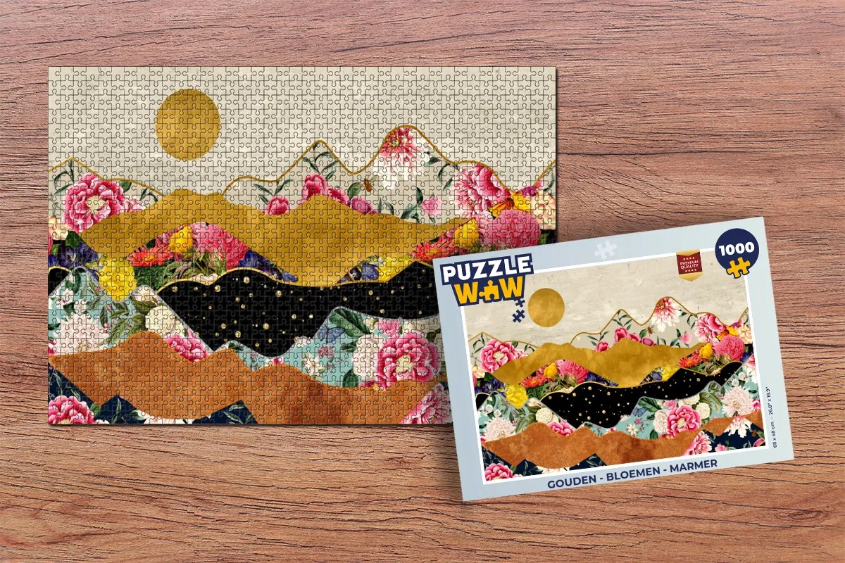 PuzzleWow Bloemen Abstract Landschap Legpuzzel 1000 Stuks - Multicolor