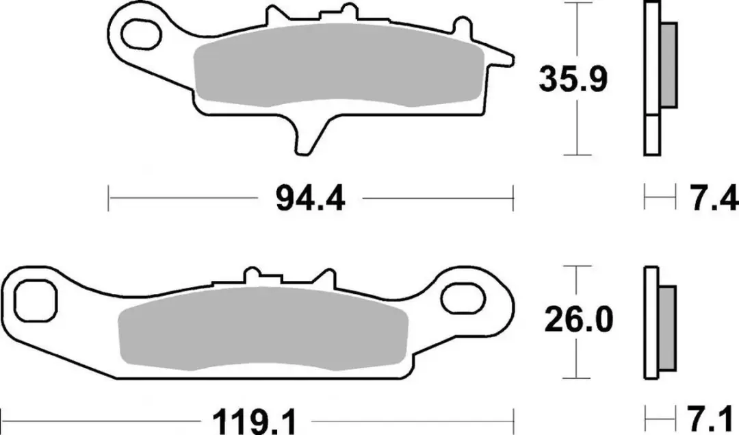 SBS Plaquette Frein AVD Métal Fritté Carbone Kawasaki 450 KFX 798SI - Goud - afbeelding 2 van 2
