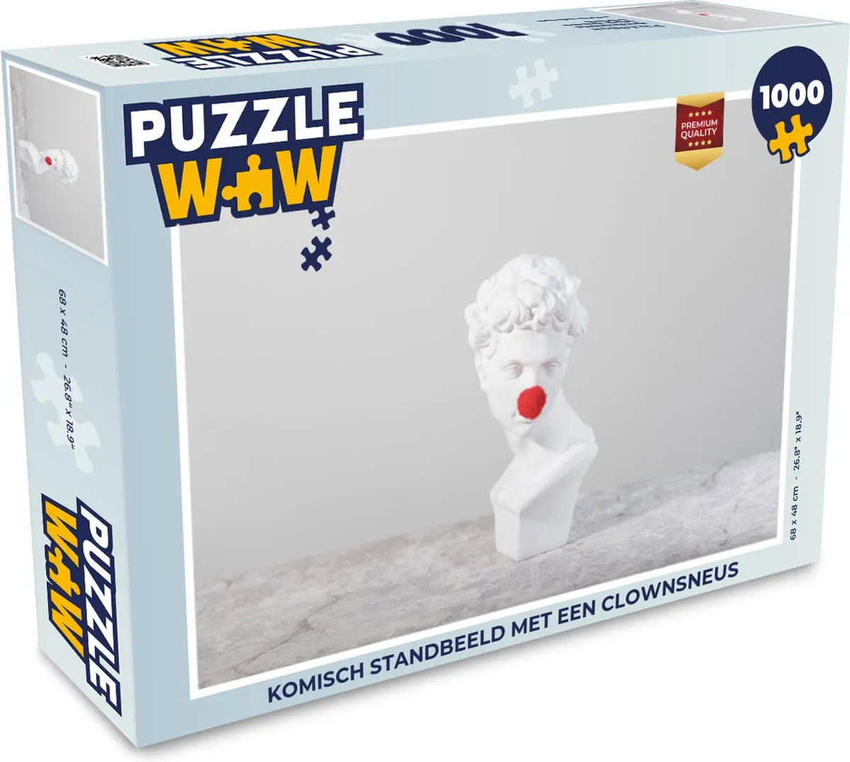 PuzzleWow Komisch Standbeeld met Clownsneus Legpuzzel 1000 Stuks