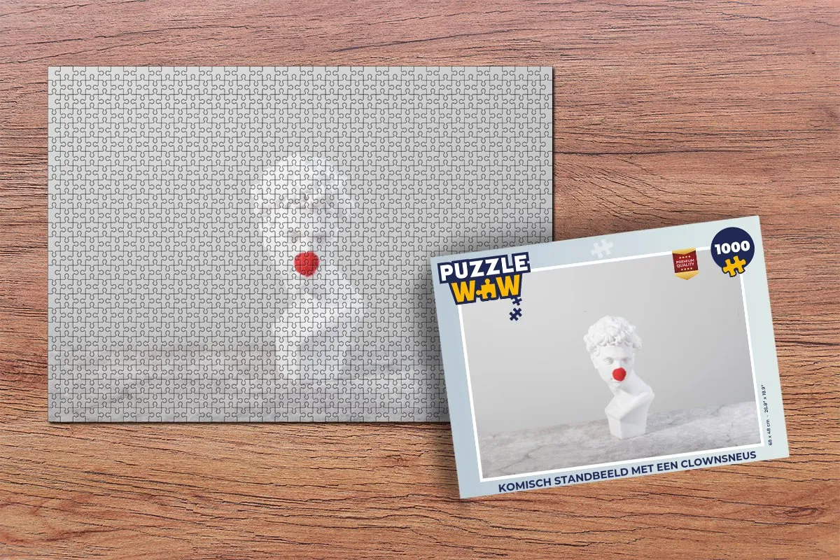 PuzzleWow Komisch Standbeeld met Clownsneus Legpuzzel 1000 Stuks - Multicolor
