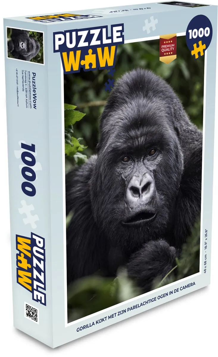 PuzzleWow Legpuzzel Gorilla 1000 Stuks - Multicolor