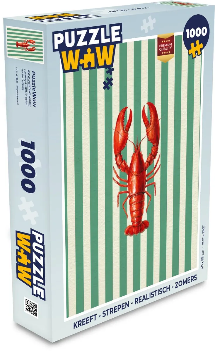 PuzzleWow Kreeft Legpuzzel 1000 Stuks - Multicolor