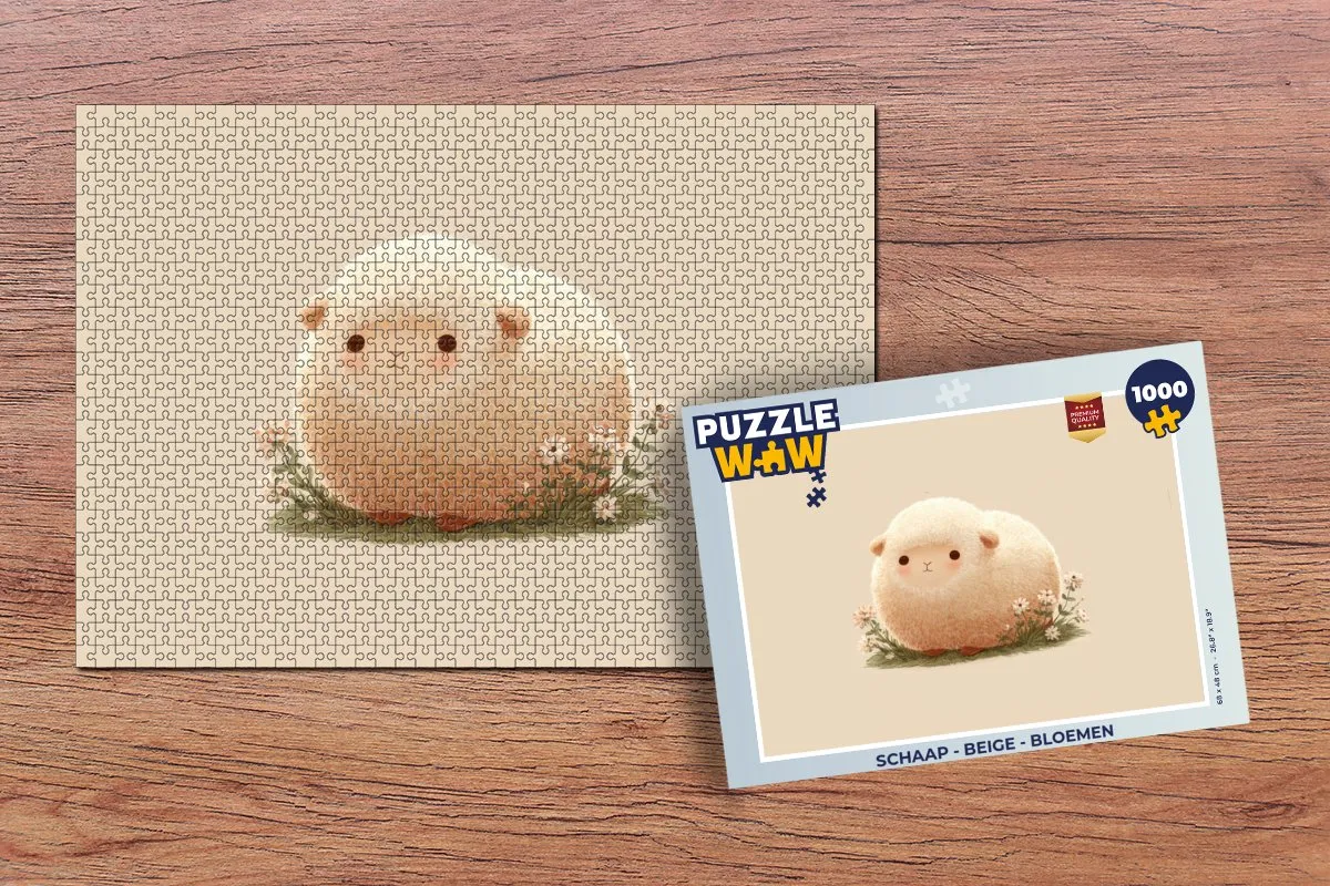PuzzleWow Schaap Bloemen Legpuzzel 1000 Stuks